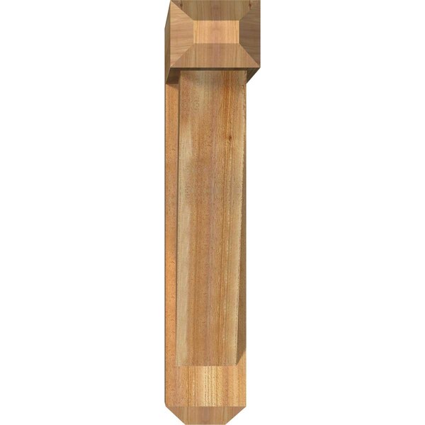 Traditional Craftsman Rough Sawn Bracket W/ Offset Brace, Western Red Cedar, 8W X 32D X 40H